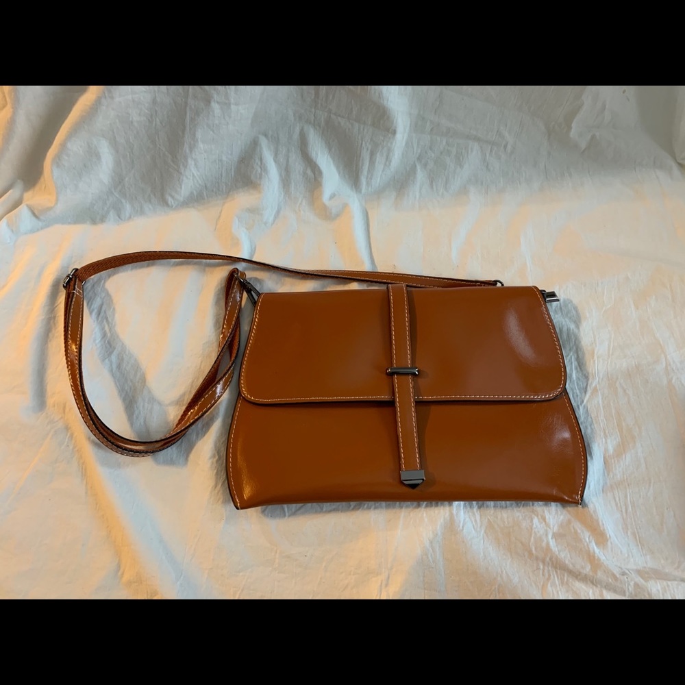 Okpta Crossbody Brown Bag 12.5x7.75” Adjustable
